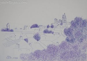 2005, Béziers, bichrome, dessin au roseau