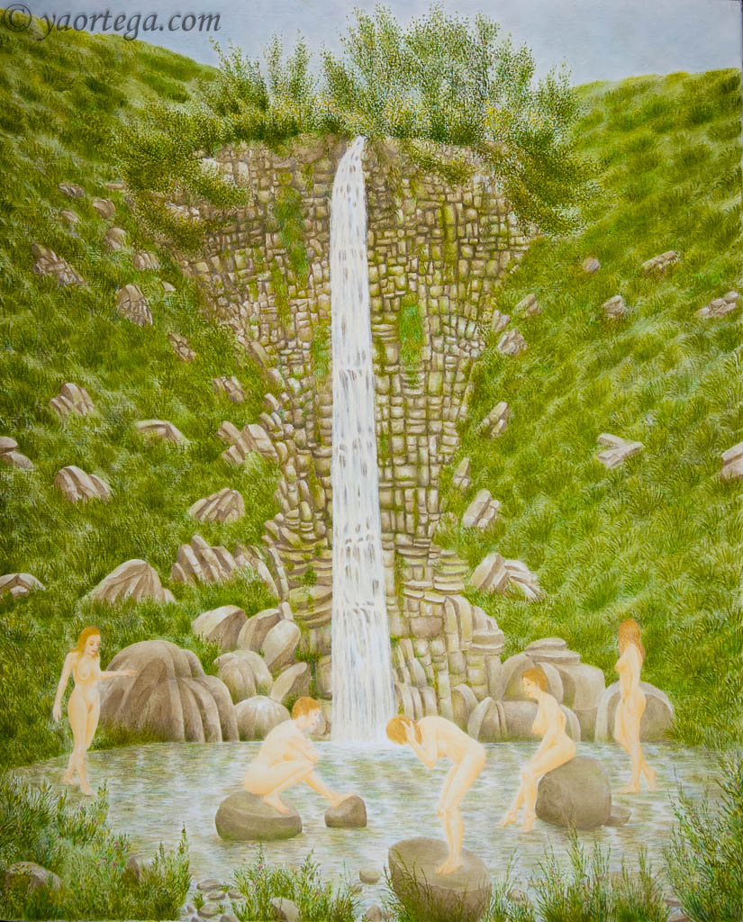 5 femmes, bixe, cascade, nus, repros, une cascade