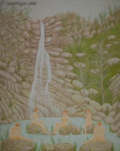 5 femmes, bixe, cascade, nus, repros, une cascade